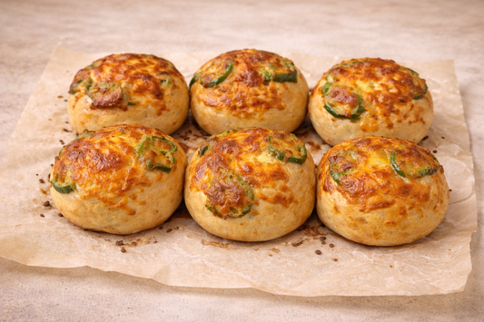 Jalapeño Cheddar Sourdough Bagels